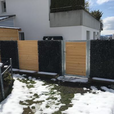 9.1 Sichtschutz Fichte Lasiert Zw. Gitter